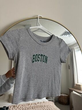 Brandy Melville Gray "Boston" Short Sleeve Tee